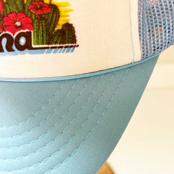 Vintage 80’s Light Blue Arizona Trucker Cap Snap Back Mesh Back Retro - Picture 3 of 7